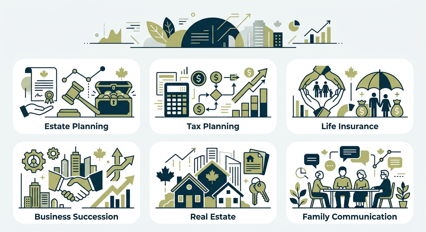 Intergenerational Wealth: Passing the Torch to the Next Generation Consider estate planning, tax planning, life insurance, business succession, real estate and family communication